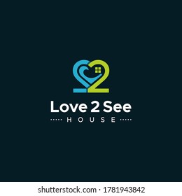 2 Se ama el diseño del logotipo con olas de mar y hogar de ventanas
