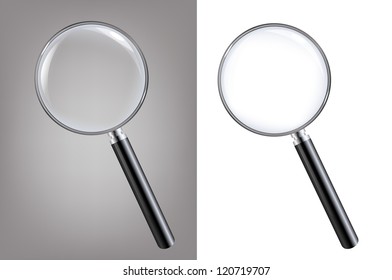 2 Magnifiers, Isolated On White Background With Gradient Mesh, Vector Illustration