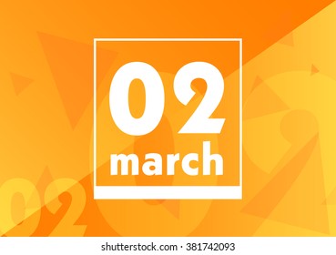 2 march vector calendar days with orange background