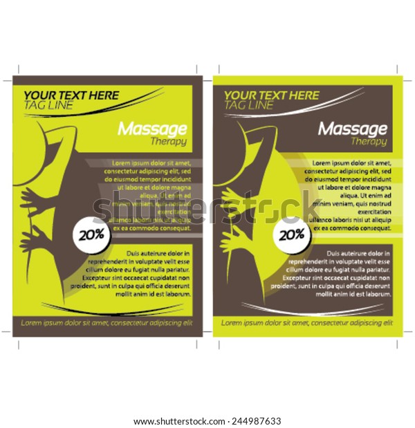 2 Massage Flyer Template Stock Vector Royalty Free