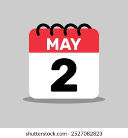 2 May Icon calendar day of the month, vector illustration design.