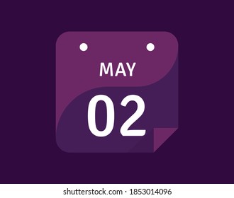 2. Mai, 2. Mai Symbol Einzeltagskalender Vektorgrafik