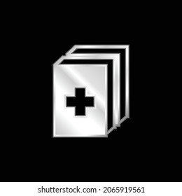 2 Kit de medicamentos icono metálico plateado