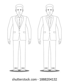 2 men in suits as an outline drawing