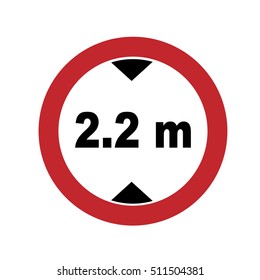 2 Meter Height Restriction Road Sign