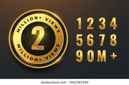 2 Million Or 2M Views Golden Labels For Videos