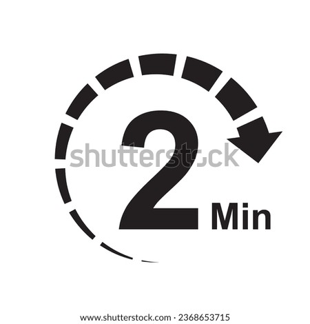 2 minute timer clock icon vector illustration eps