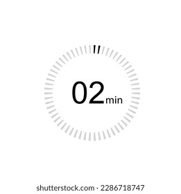 2 minutes timer icon,2 min digital timer. Clock and watch, timer, countdown.