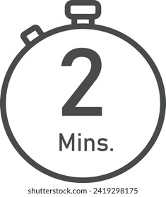 Signo vectorial de temporizador de 2 minutos adecuado para muchos usos	