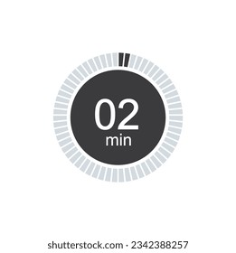 2 minutes timers Clock, Timer 2 min icon.