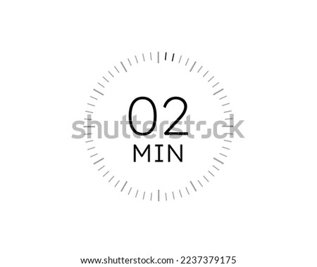 2 minutes timers Clocks, Timer 2 min icon vector