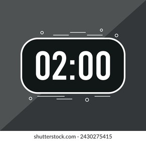 2 minutes. Vector clock counting time. Timer to set minutes