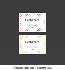 2 modern certificate layouts with rectangles. A4 size