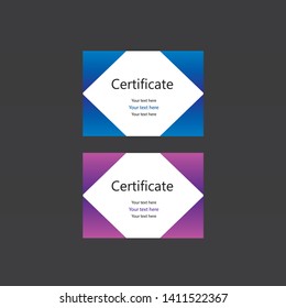 2 modern simple certificate layouts, statements of accomplishment, gift certificates, A4 standard size 