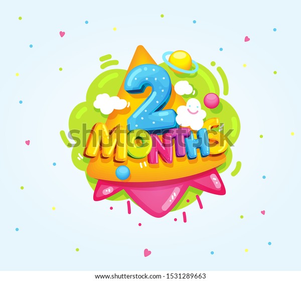 2 Months Baby Color Symbol Cartoon Stock Vector (Royalty Free) 1531289663