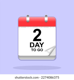 2 more days sign label vector art illustration. vector calendar icon