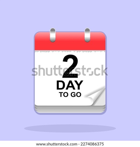 2 more days sign label vector art illustration. vector calendar icon