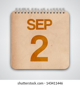 2 nd September Old Notebook Calendar