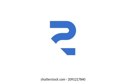 2 New Number Unique Cut Modern Logo