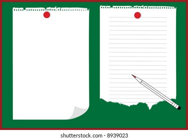 2 notebook paper isolated with clipping path