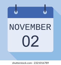 2. November Kalender, Vektorkalender.
