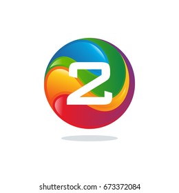 2 number 3D Modern Ball Logo template designs vector illustration