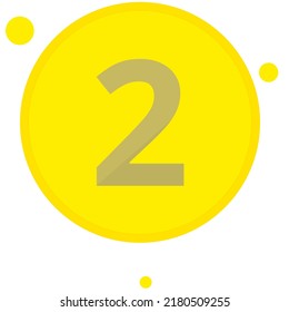 2 Number button yellow design
