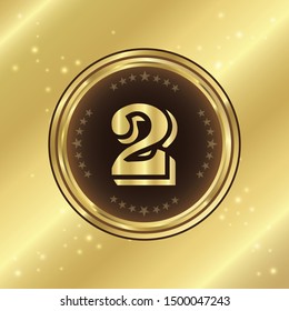 
2 Number Circular Vector Gold Web Icon Button