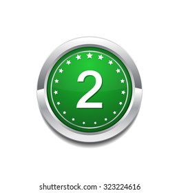 2 Number Circular Vector Green Web Icon Button