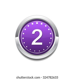 2 Number Circular Vector Purple Web Icon Button
