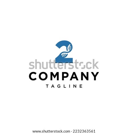 2 Number DNA Genetic Vector logo icon vector Template.eps