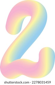 2 number with gradient color style font