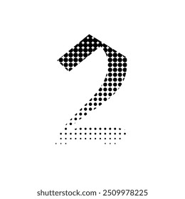 2 number halftone dotted effect logo icon vector illustration eps
