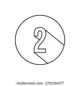 2 líneas de número símbolo de icono vector aislado en fondo blanco