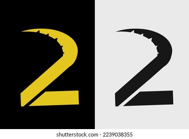 2 number logo. creative symbol logo design. 2 number logo icon vector 