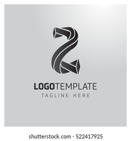 2 Number logo formed by twisted lines. Twist Idea logo,Idea logo,Vector Logo Template, vector design template elements for your application or corporate identity