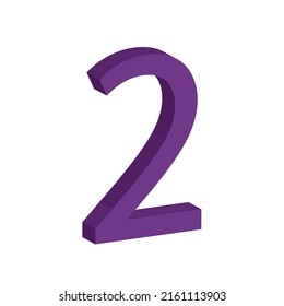 2 NUMBER SIMPLE CLIP ART VECTOR ILLUSTRATION