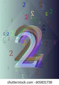 2 Number Template Art Stock Vector (Royalty Free) 605831738