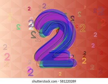 2 Number Template Texture Stock Vector (Royalty Free) 581220289