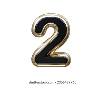 2 number text effect illustration 3d rendering