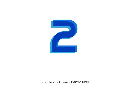 2 Número Transparente Resumen Diseño Azul Moderno