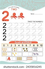 2, Number Two worksheet for kids, Number tracing worksheet, pencils Number sketch, game worksheet backdrop template