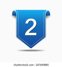 2 Number Vector blue Web Icon