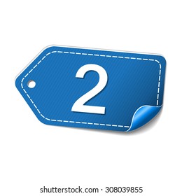 2 Number Vector blue Web Icon