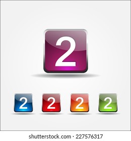 2 Number Vector Colorful Web Icon