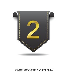 2 Number Vector golden Web Icon