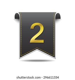 2 Number Vector golden Web Icon