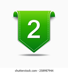 2 Number Vector Green Web Icon