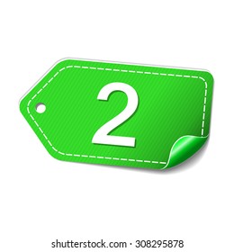 2 Number Vector Green Web Icon