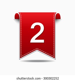 2 Number Vector Red Web Icon